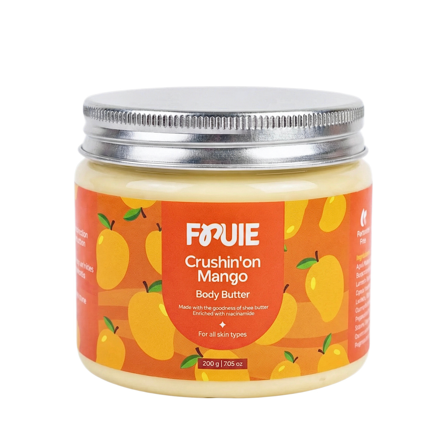Mango Body Butter with Niacinamide & Shea Butter | 48Hr Intense Moisturization | Non-Greasy | UV Protection | For All Skin Types | 200g
